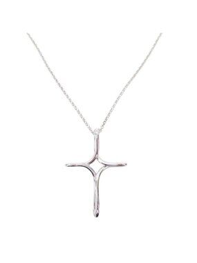 Tiffany & Co Open Cross Necklace Pendant Infinity Silver
